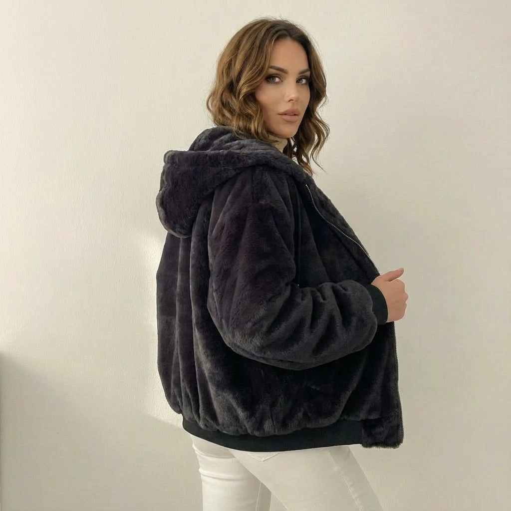 Joanna | Kurtka damska bomber dwustronna z kapturem