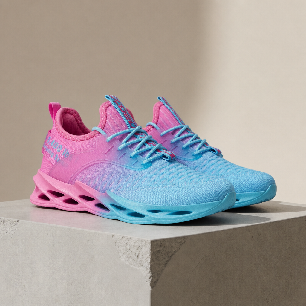 Katarzyna | Sneakersy Damskie Dzianinowe Z Gradientem
