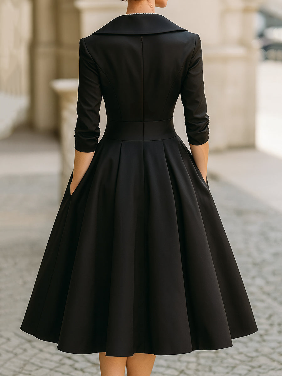 Sukienka Midi Damska Kopertowa Wieczorowa Elegancka