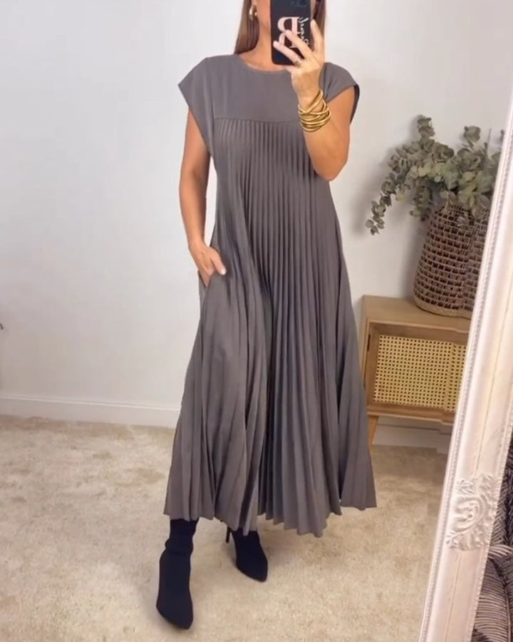 Aleksandra | Sukienka Damska Długa Bez Rękawów Casualowa Z Kieszeniami