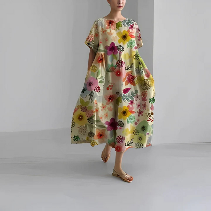 Karina | Sukienka Damska Maxi Boho W Kwiaty