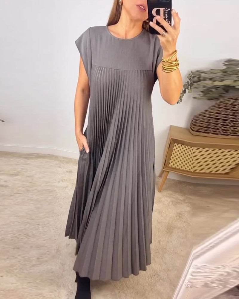 Aleksandra | Sukienka Damska Długa Bez Rękawów Casualowa Z Kieszeniami