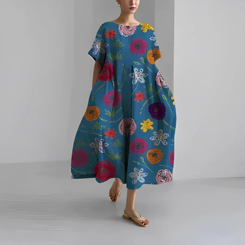 Karina | Sukienka Damska Maxi Boho W Kwiaty