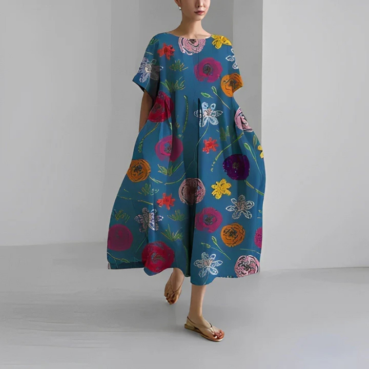 Karina | Sukienka Damska Maxi Boho W Kwiaty