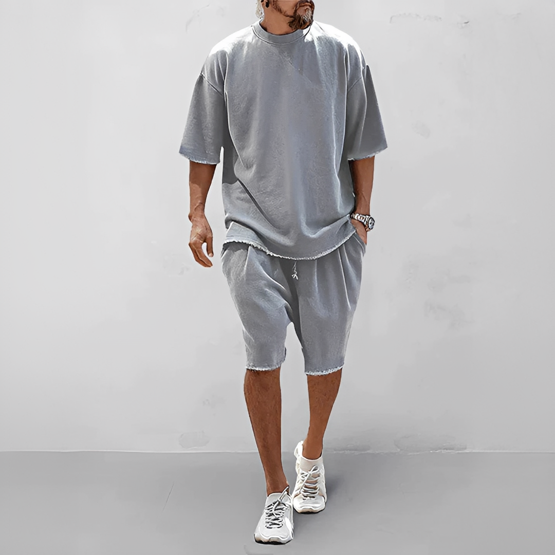 Marcin | Komplet Męski Letni Top Szorty Casualowy
