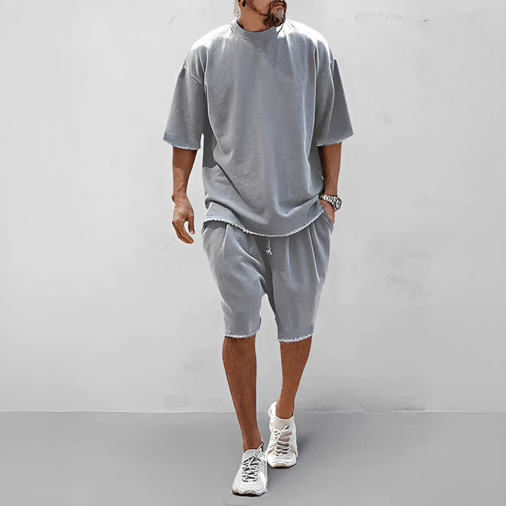 Marcin | Komplet Męski Letni Top Szorty Casualowy