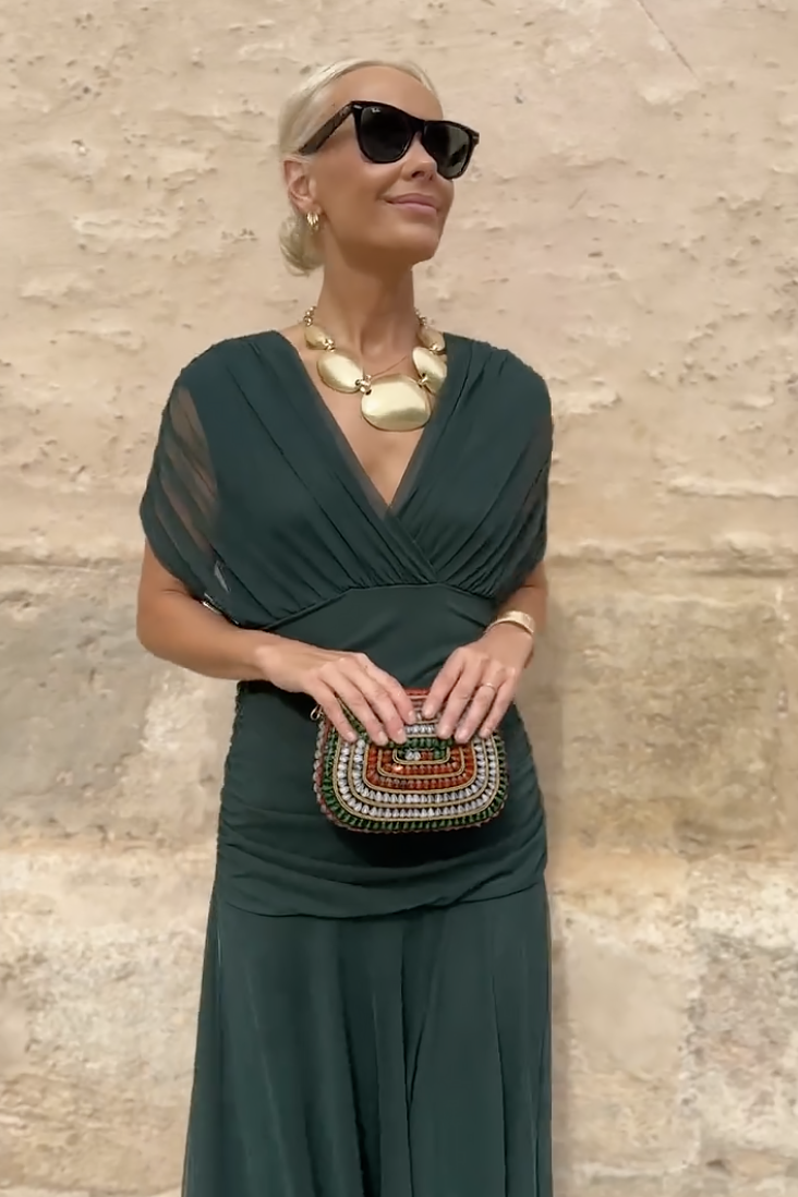 Weronika | Sukienka Maxi Damska V-Neck