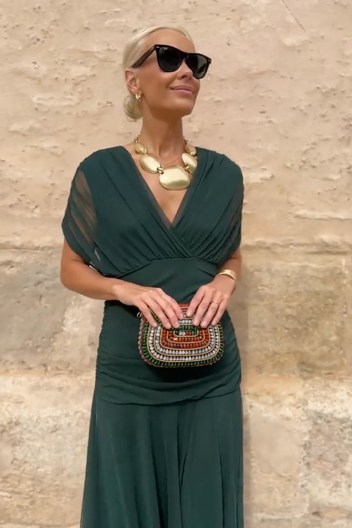 Weronika | Sukienka Maxi Damska V-Neck