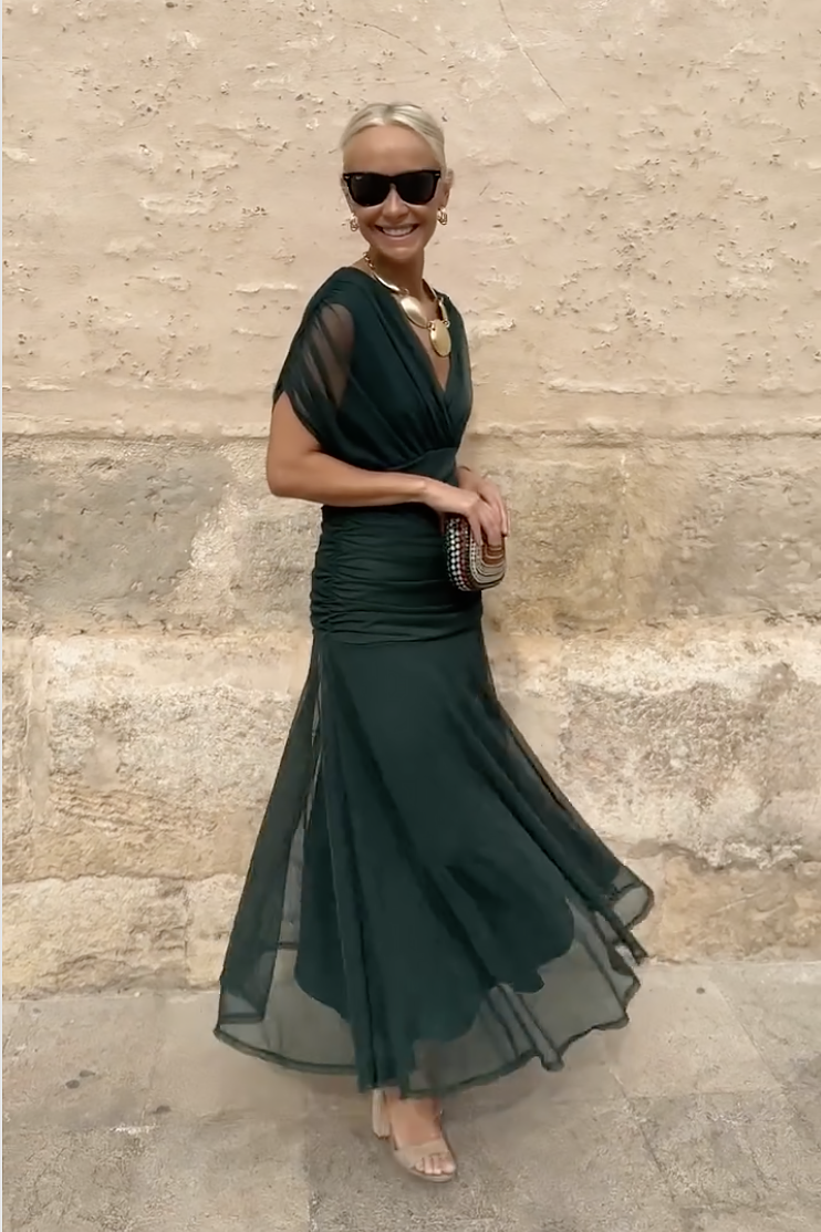 Weronika | Sukienka Maxi Damska V-Neck