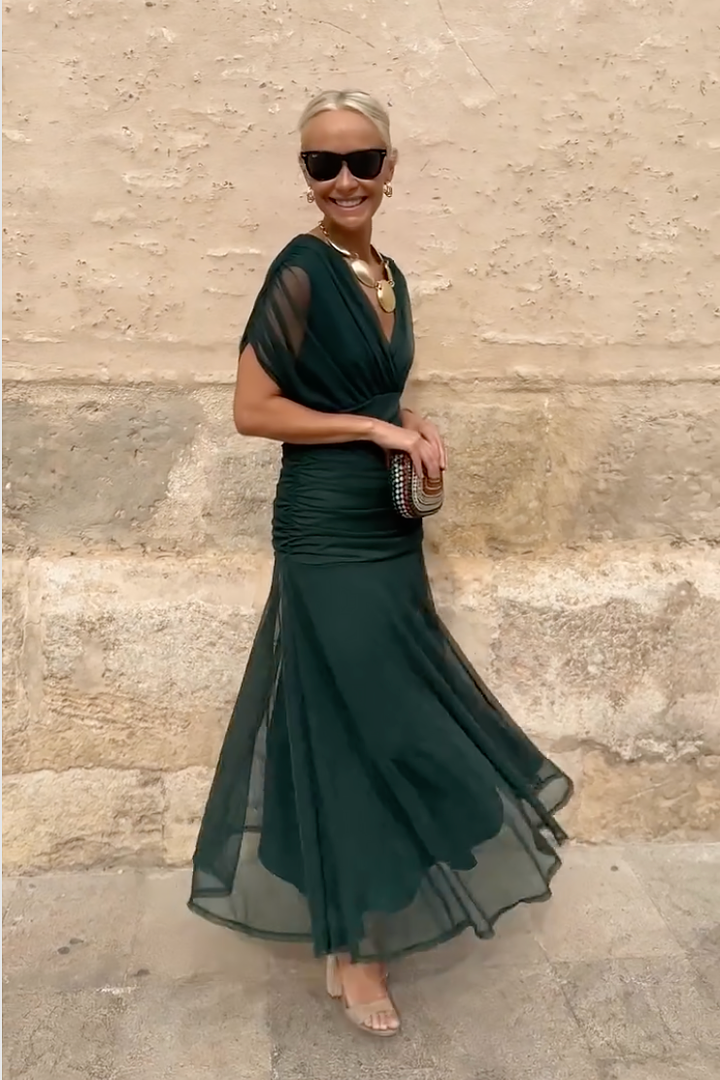 Weronika | Sukienka Maxi Damska V-Neck