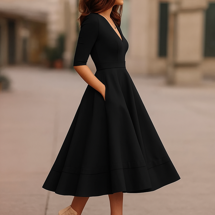 Aleksandra | Sukienka Damska Retro A-Line Midi Lata 60 Wieczorowa