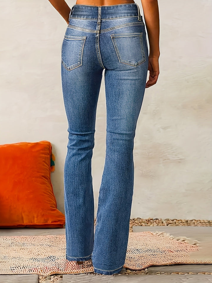 Natalia | Jeansy Damskie Straight Flare Wysoki Stan Klasyczne