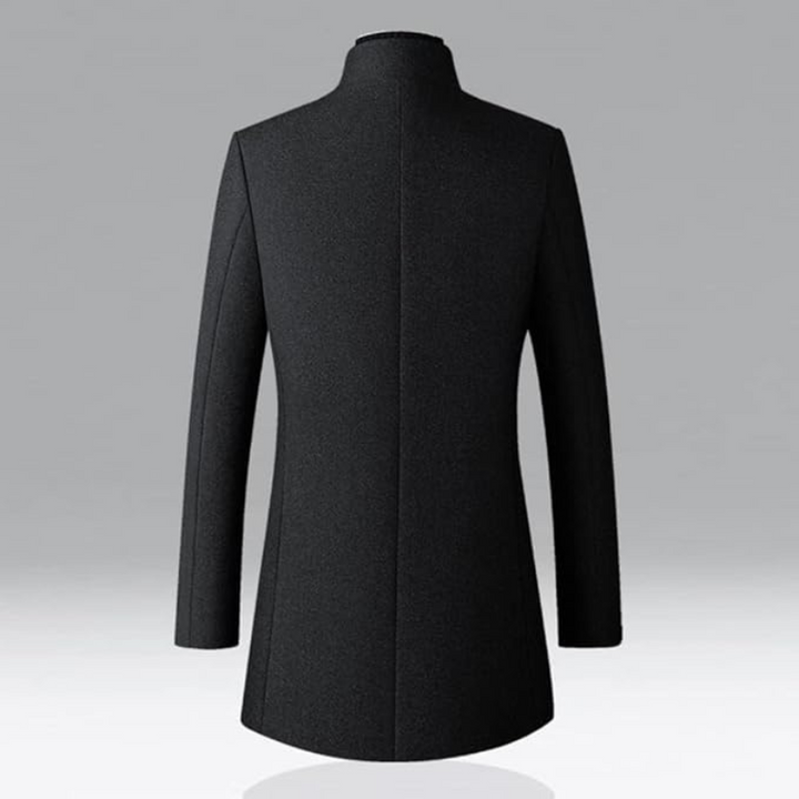 Andrzej | Płaszcz męski jednorzędowy z klasycznymi klapami
