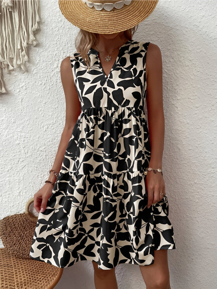 Kasia | Sukienka Damska Z Dekoltem V W Print Casualowa