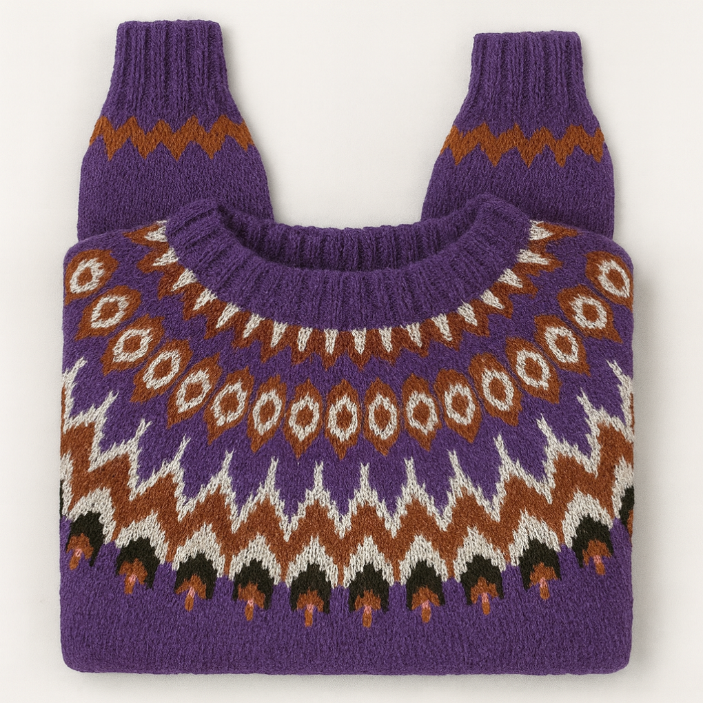 Barbara | Sweter damski Fair Isle z wysokim kołnierzem