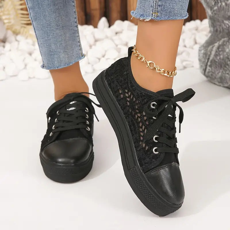 Monika | Sneakersy Damskie Na Platformie Letnie Minimalistyczne