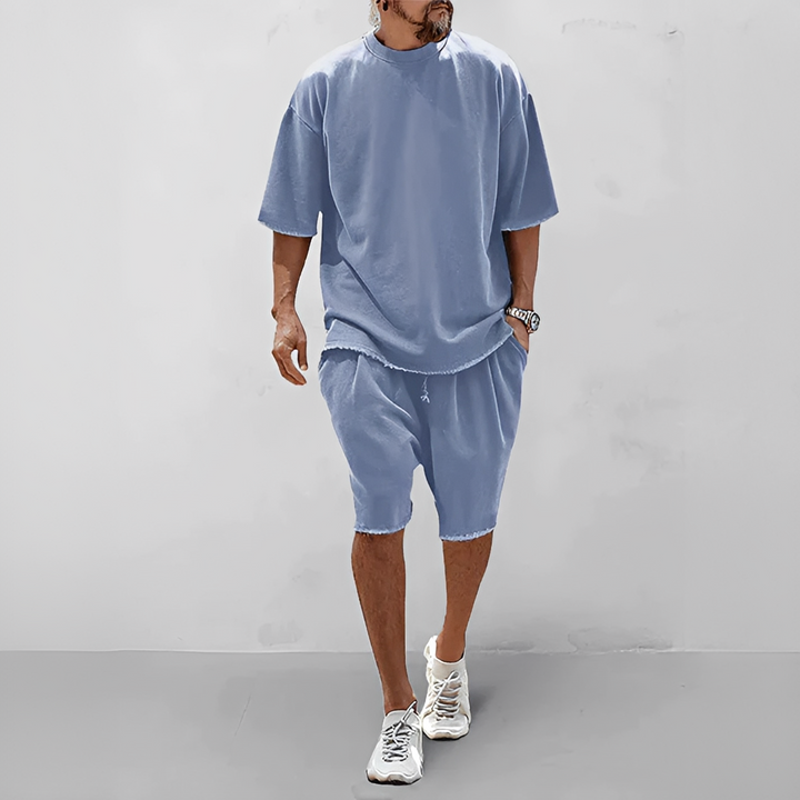 Marcin | Komplet Męski Letni Top Szorty Casualowy