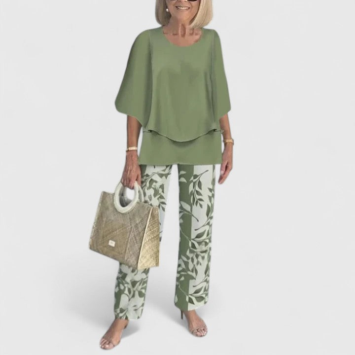 Monika | Komplet Damski Dwuczęściowy Elegancki Casualowy