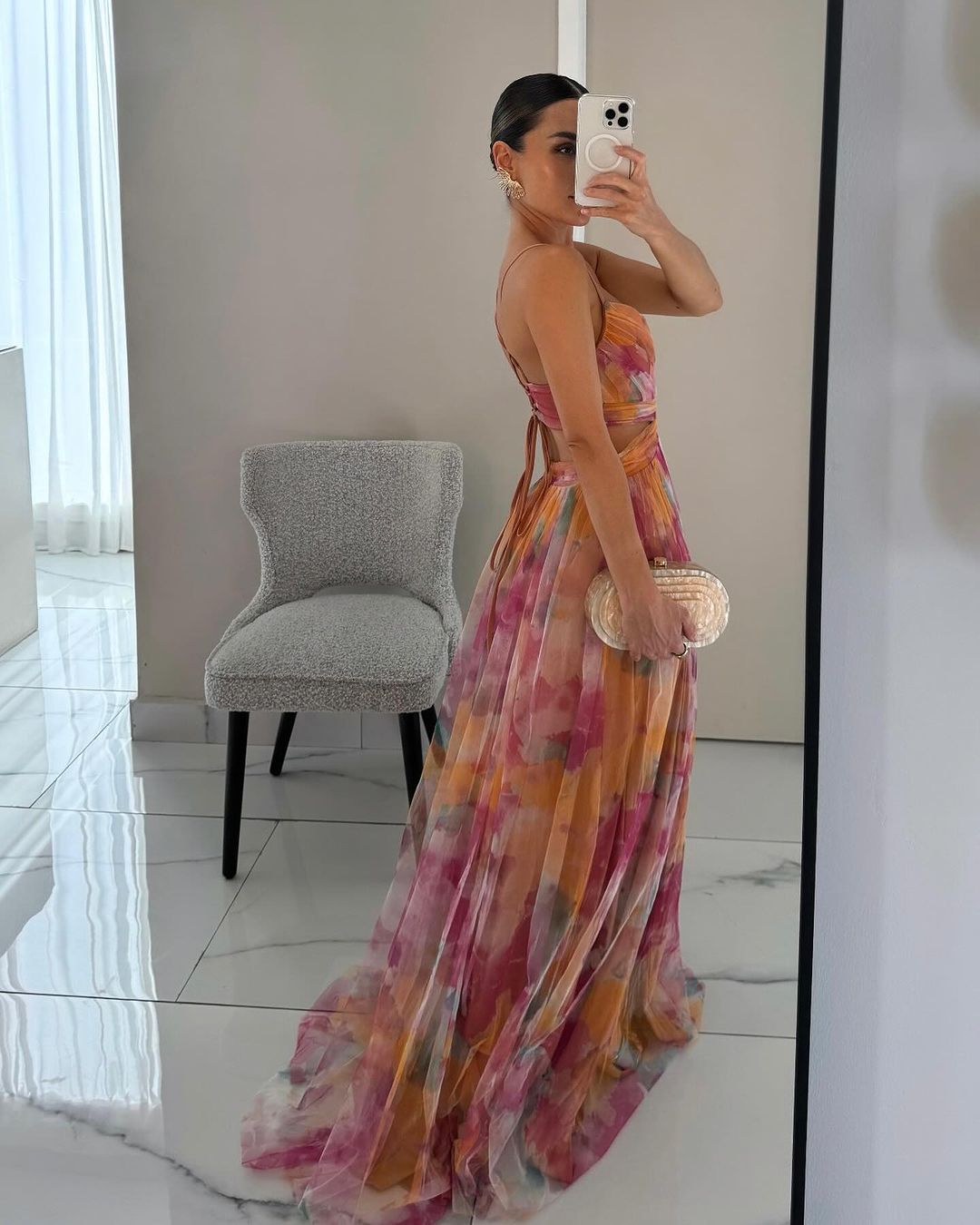 Weronika | Sukienka Damska Maxi w Kwiaty na Ramiączkach Letnia