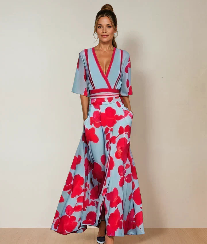 Marzena | Sukienka Elegancka Z Rękawami