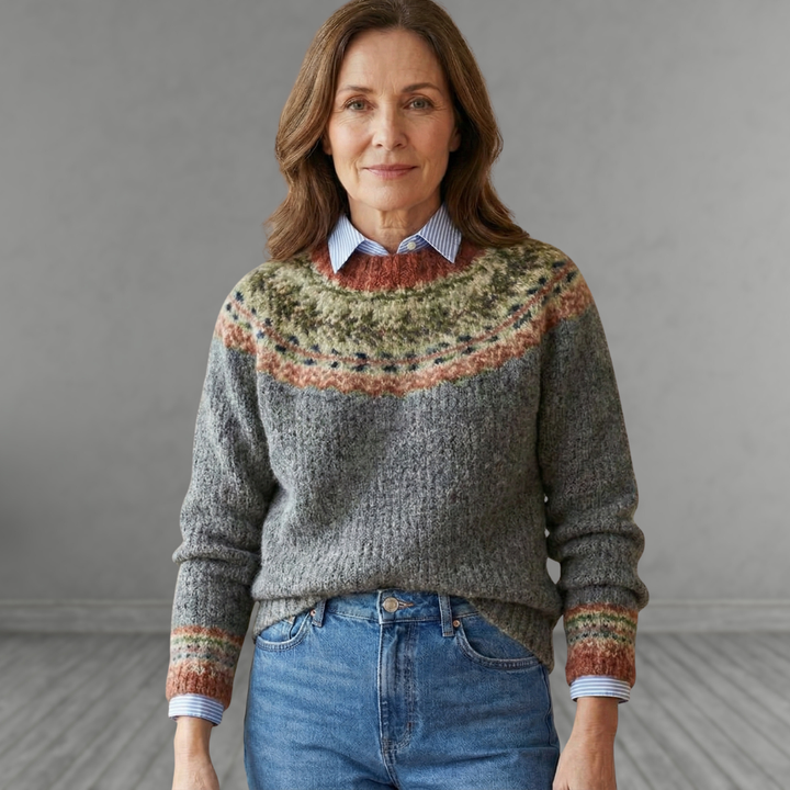 Karolina | Sweter Damski Z Nordyckim Wzorem