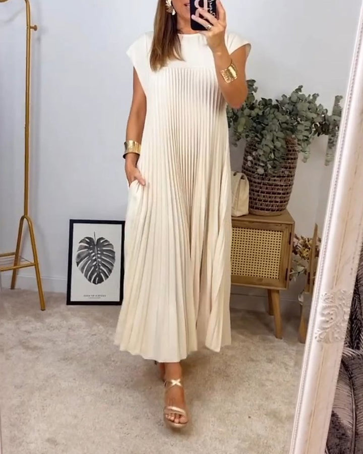 Aleksandra | Sukienka Damska Długa Bez Rękawów Casualowa Z Kieszeniami