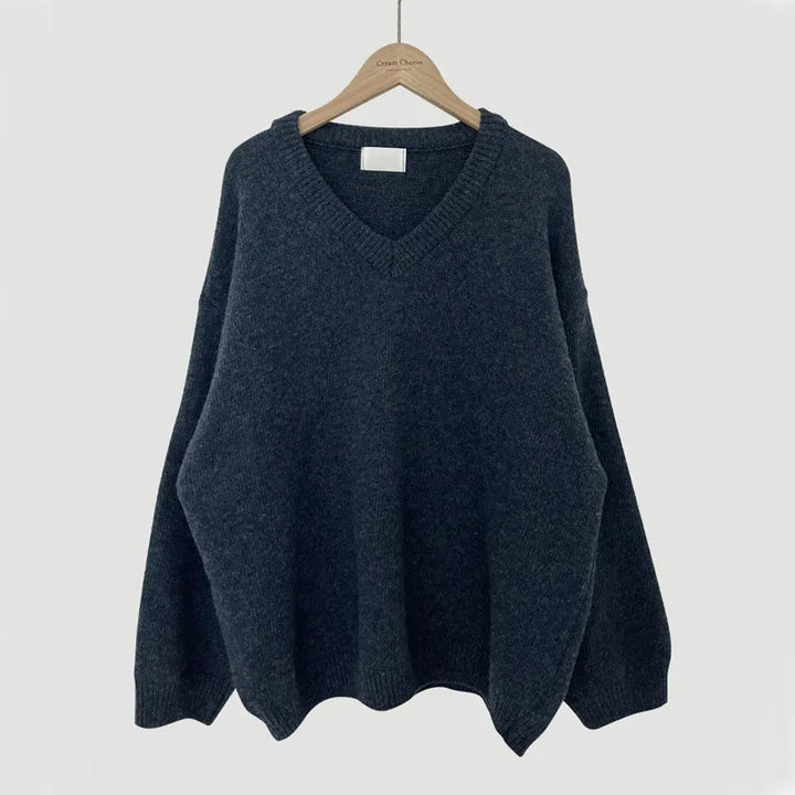 Ewa | Sweter Damski Z Dekoltem W Serek
