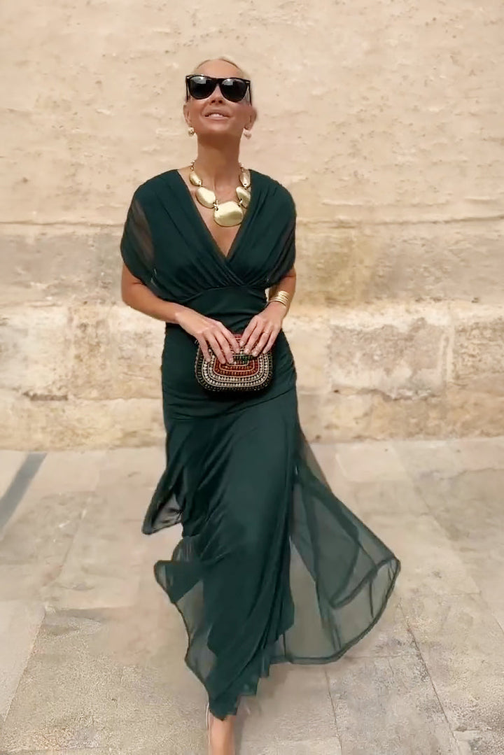 Weronika | Sukienka Maxi Damska V-Neck