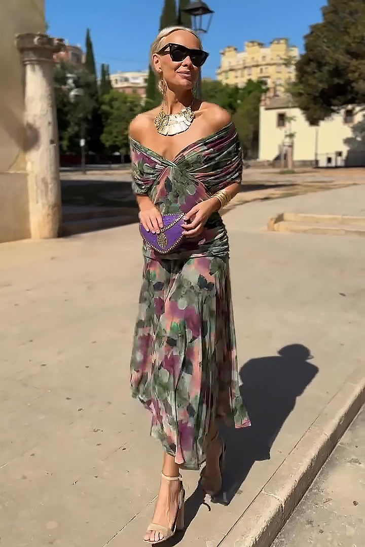 Weronika | Sukienka Maxi Damska V-Neck