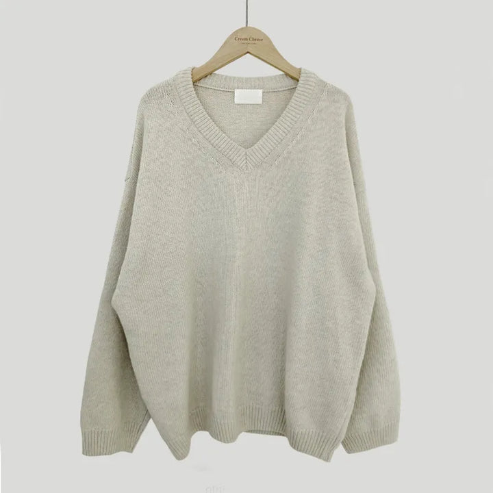Ewa | Sweter Damski Z Dekoltem W Serek