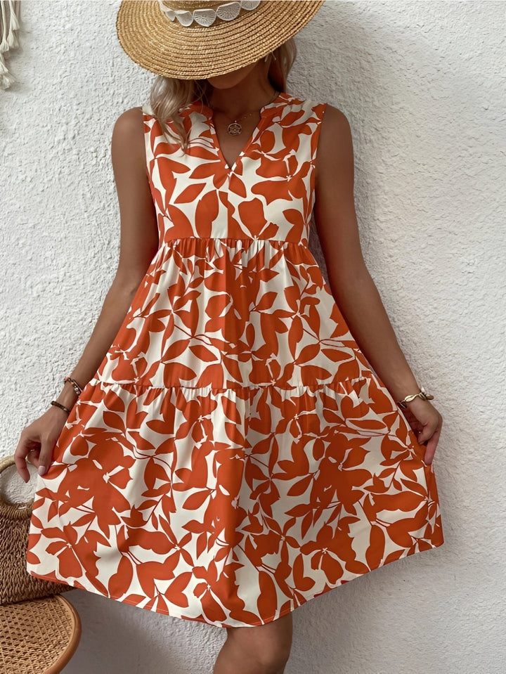 Kasia | Sukienka Damska Z Dekoltem V W Print Casualowa