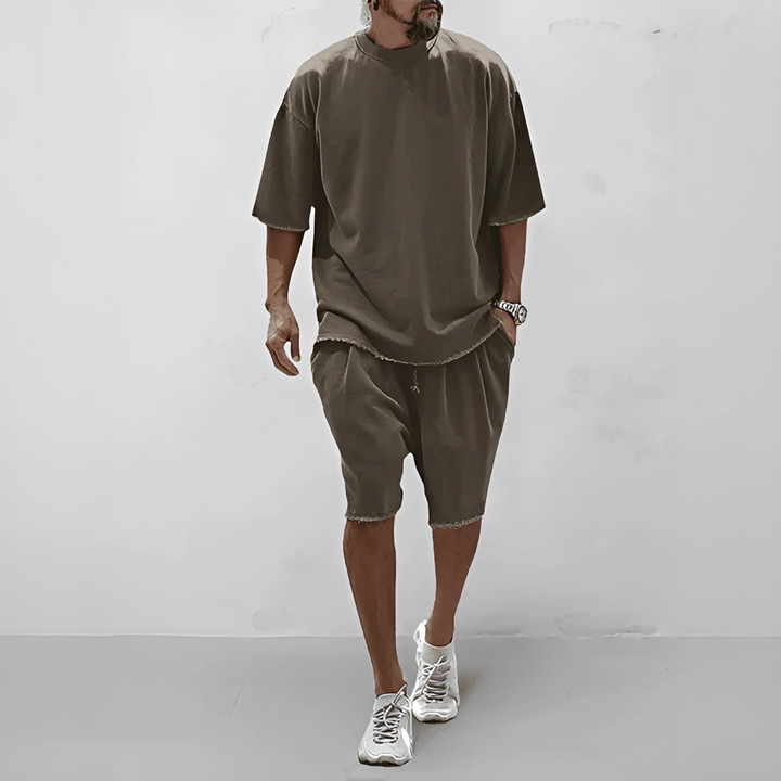 Marcin | Komplet Męski Letni Top Szorty Casualowy