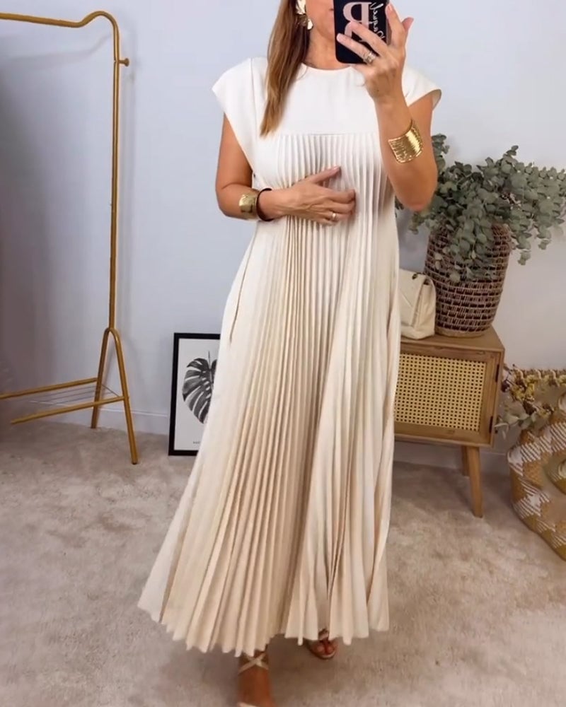 Aleksandra | Sukienka Damska Długa Bez Rękawów Casualowa Z Kieszeniami