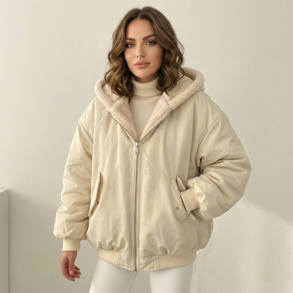 Joanna | Kurtka damska bomber dwustronna z kapturem