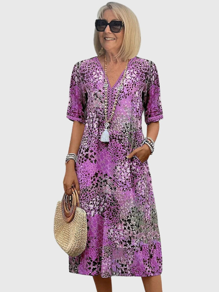 Maja | Sukienka Midi Damska W Kwiaty Elegancka Letnia
