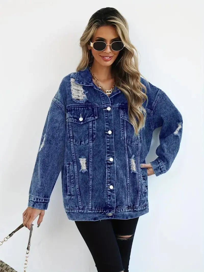 Dominika | Oversize Kurtka Jeansowa Vintage