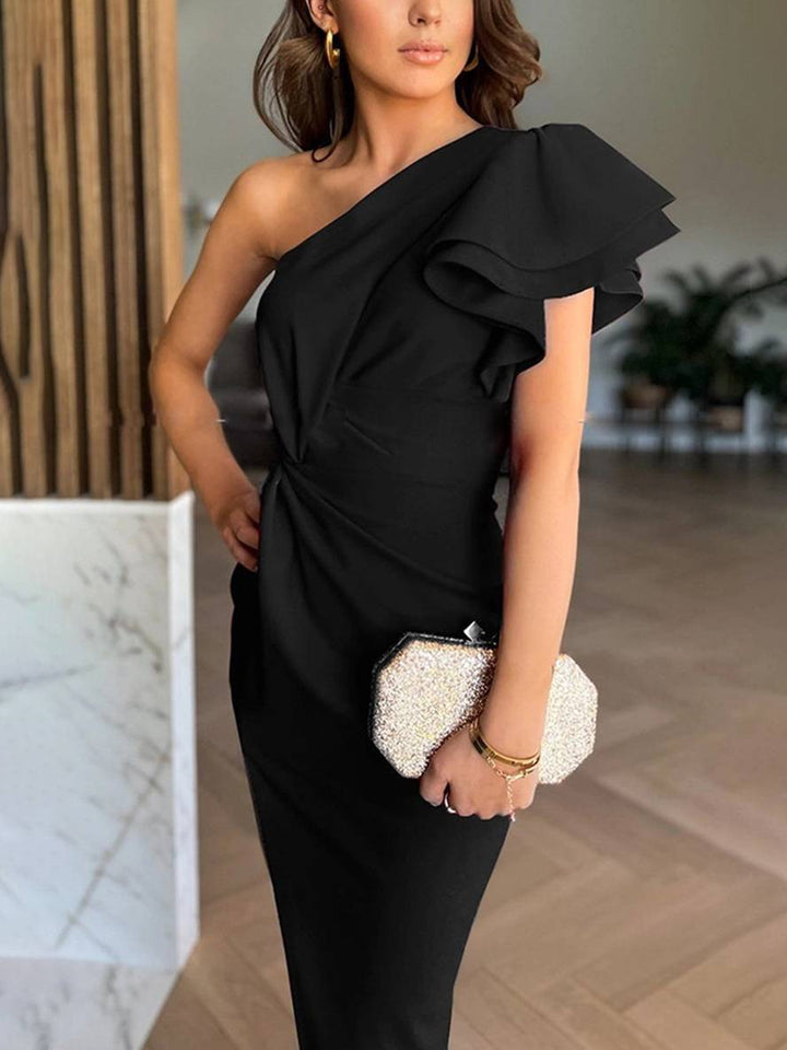Bianka | Suknia One Shoulder Ruffle Luxe