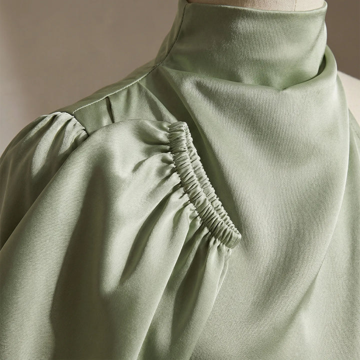Klaudia | Satynowa Sukienka Mini One Shoulder Luxe