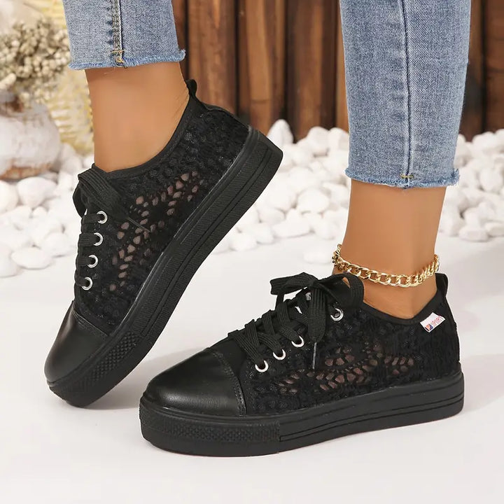 Monika | Sneakersy Damskie Na Platformie Letnie Minimalistyczne