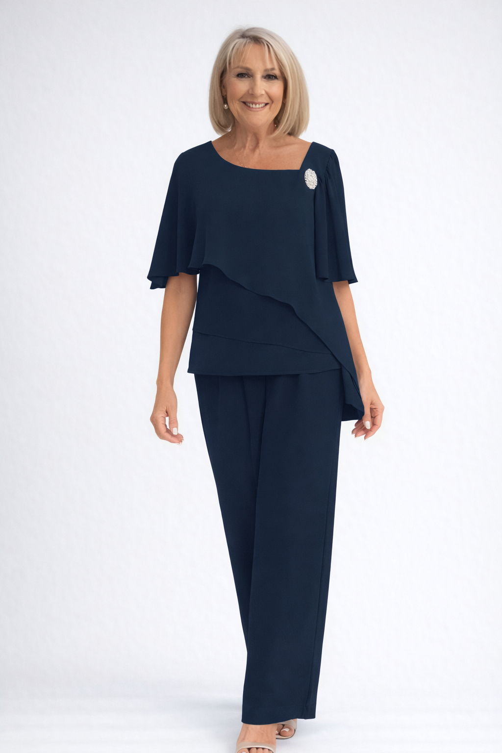 Barbara | Komplet Damski Elegancki Bluzka Spodnie