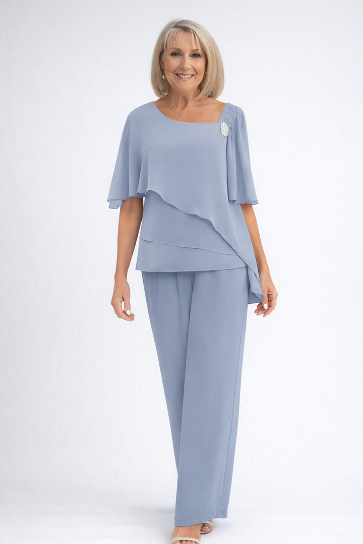 Barbara | Komplet Damski Elegancki Bluzka Spodnie