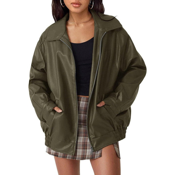 Teresa | Kurtka Bomber Damska Oversize z Ekoskóry