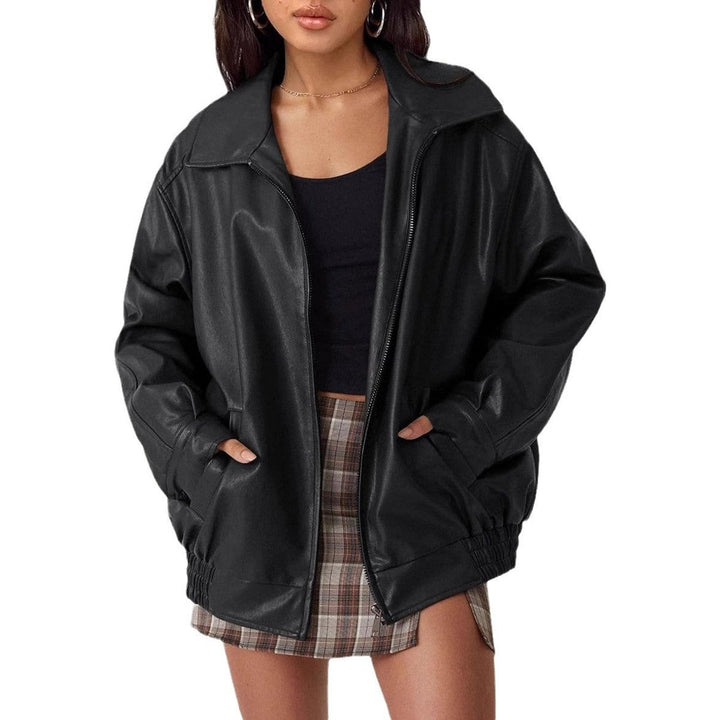 Teresa | Kurtka Bomber Damska Oversize z Ekoskóry