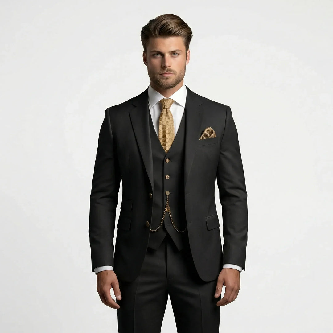 Jacek | Garnitur Męski Trzyczęściowy Slim Fit