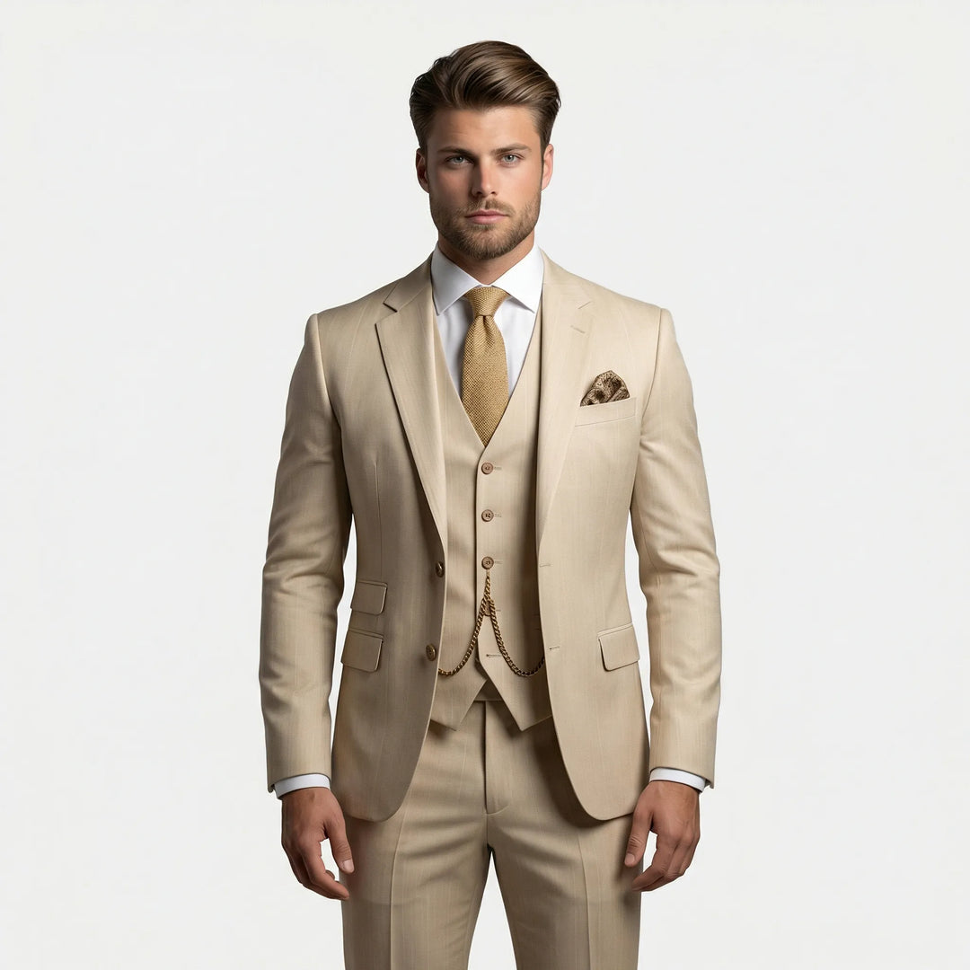 Jacek | Garnitur Męski Trzyczęściowy Slim Fit
