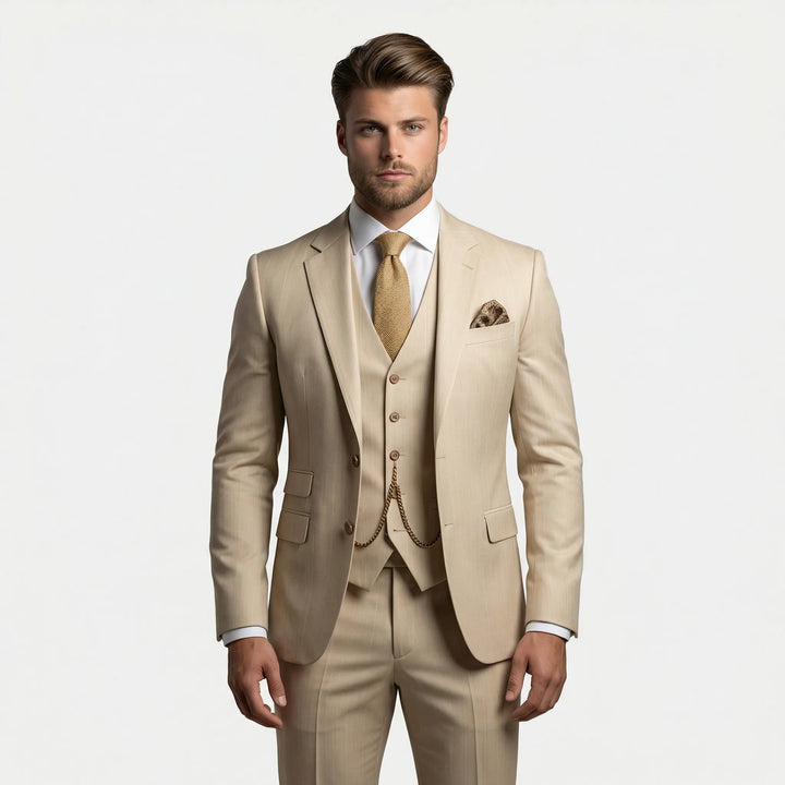 Jacek | Garnitur Męski Trzyczęściowy Slim Fit