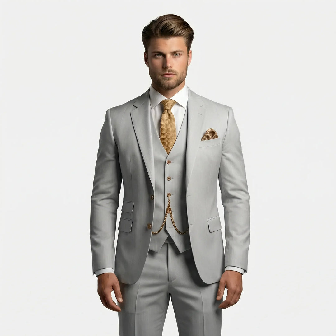Jacek | Garnitur Męski Trzyczęściowy Slim Fit