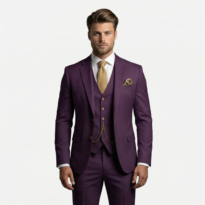 Jacek | Garnitur Męski Trzyczęściowy Slim Fit