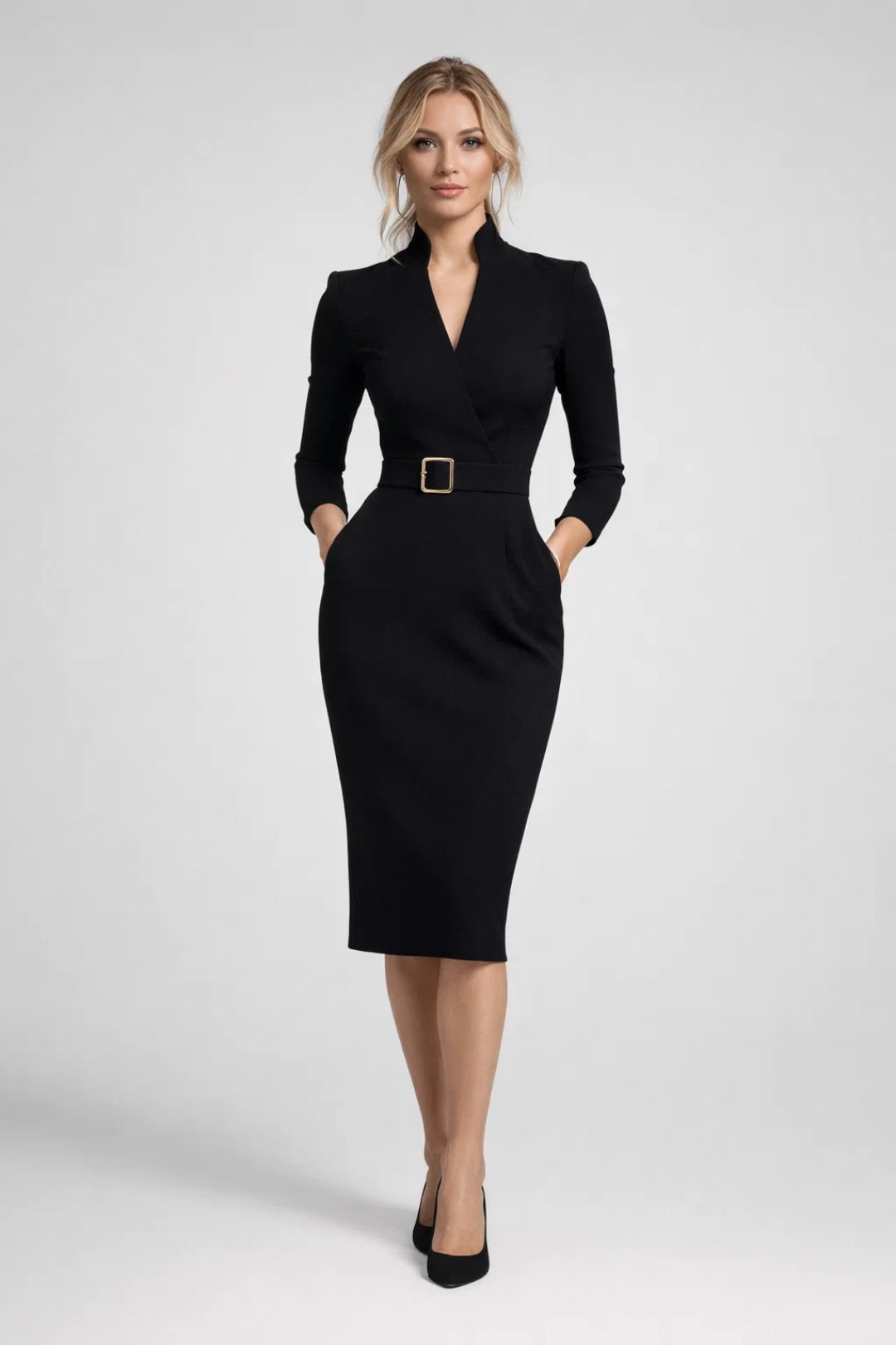Éloise | Elegancka Sukienka Midi O Dopasowanym Kroju