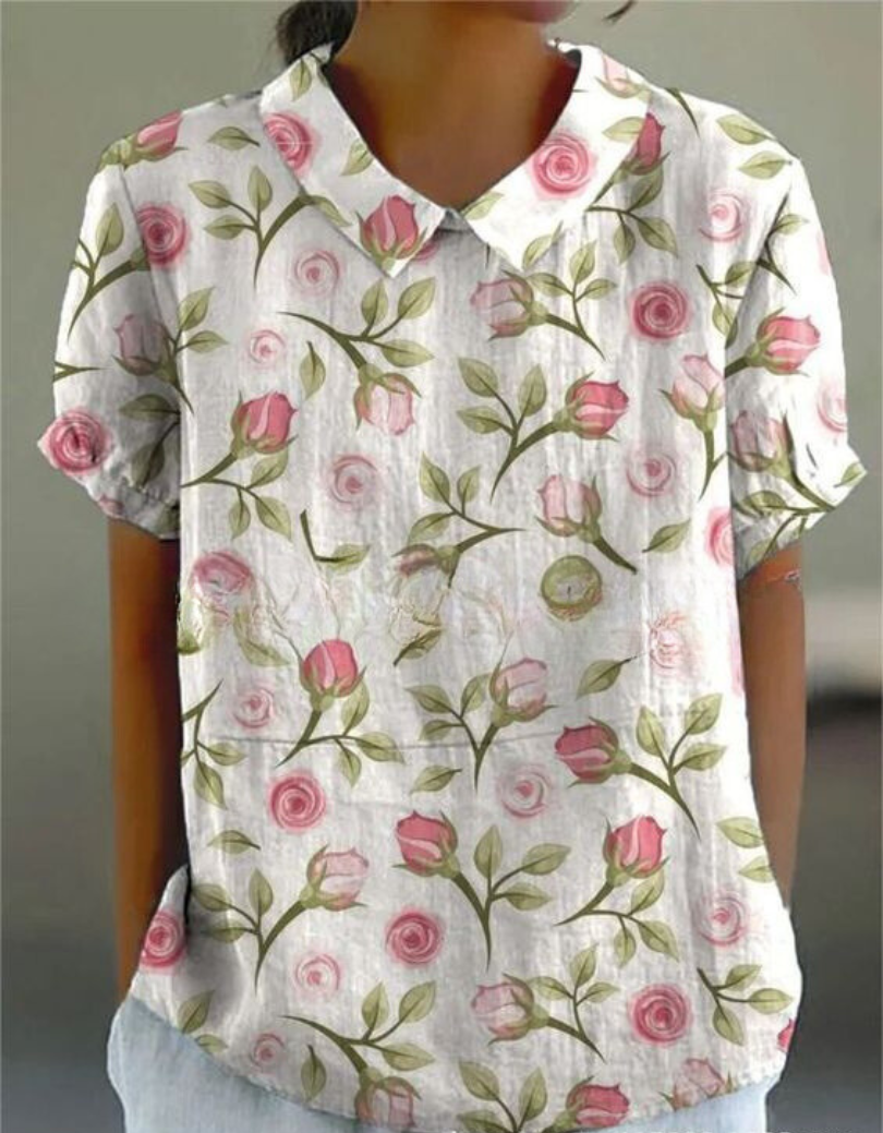 Maja | Bluzka Damska W Kwiaty Vintage Casualowa